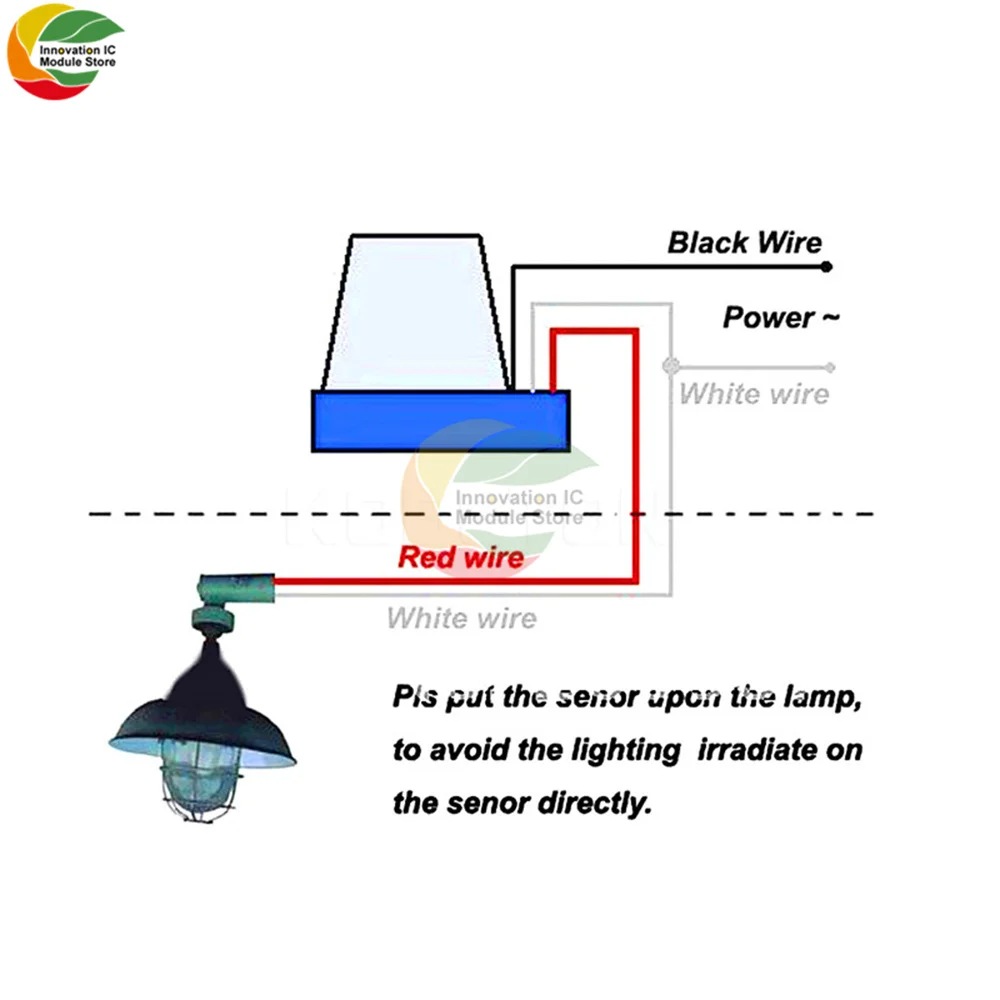 Auto Switch Sensor On/Off Photocell Street Light Switch 50-60Hz 10A Photo Control Photoswitch Sensor DC 12V 24V AC 220V