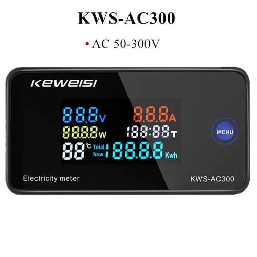 KWS-AC300 AC 50-300V 전압계 전류계 KWS 전력 에너지 미터 LED AC 전력계 리셋 기능이있는 전기 미터 0-100A 40% 할인 