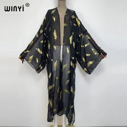 Afryka 2022 WINYI kobiety sweter luźna długa sukienka imprezowa, koktajlowa Boho Maxi plaża wakacje rękaw w kształcie skrzydła nietoperza szlafrok kimono sukienka