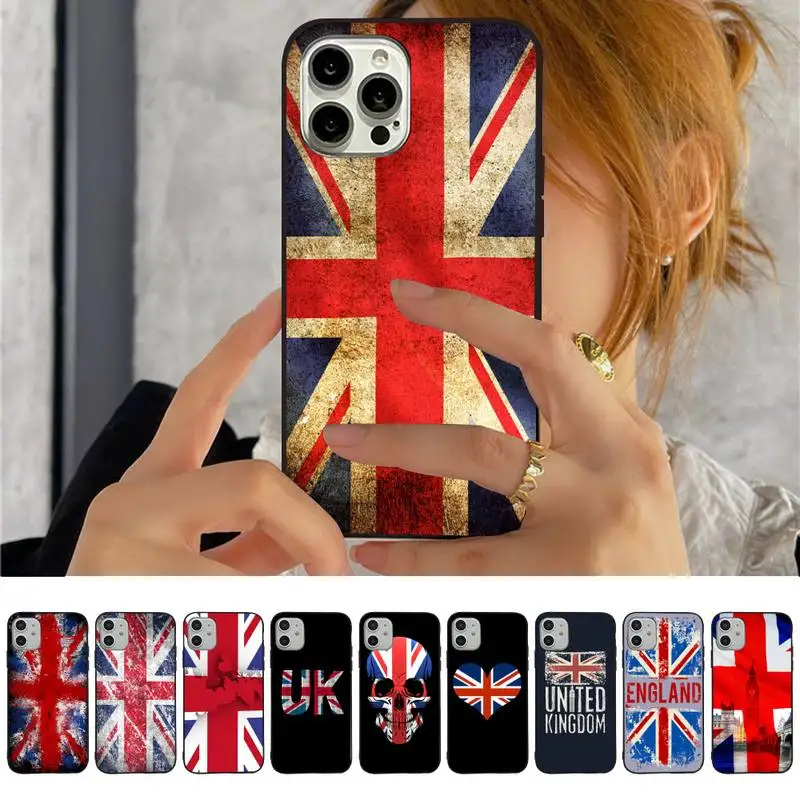 

England British English Uk Flag Phone Case For iPhone 13 11 8 7 6 6S Plus X XS MAX 5 5S SE 2020 XR 11 pro DIY Funda