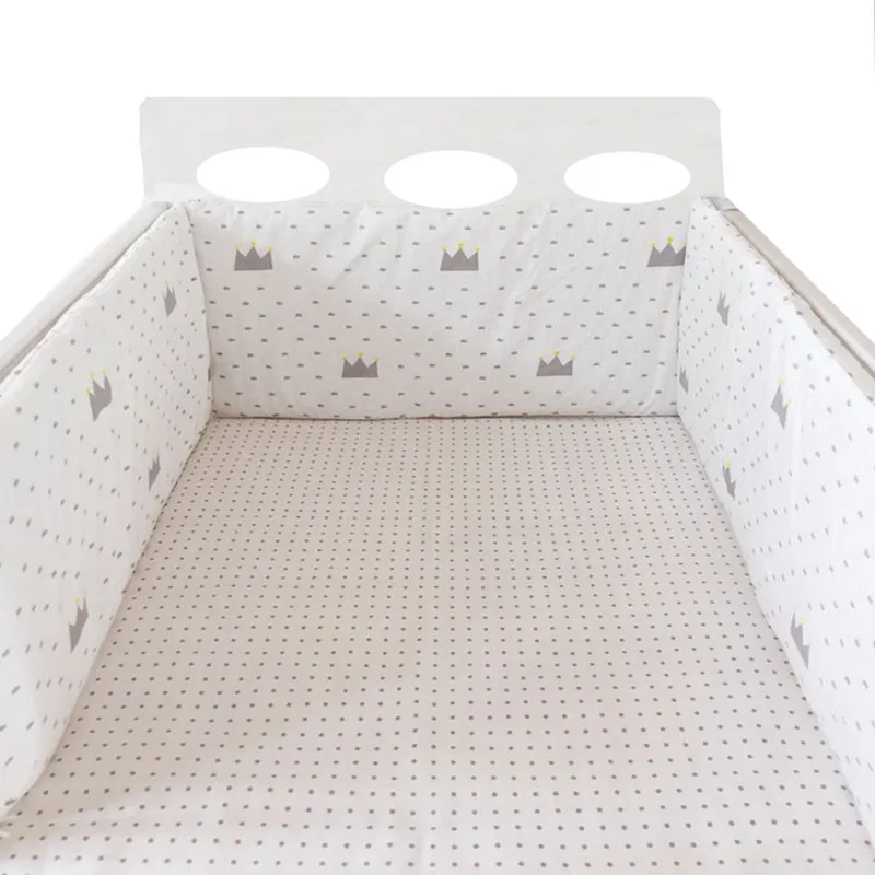Nordic Sterne Baby Bett Verdicken Stoßstangen Zipper Design einteiliges Krippe Um Kissen Kinderbett Schutz Kissen 200*30 CM – Detail 14