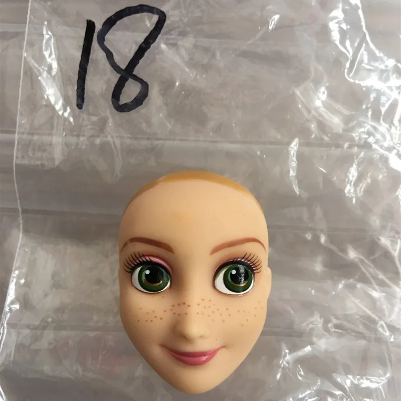 Lovely Princess Bald Head DIY Planting Long Soft Hair Doll Head Belle Snow white Baby Girl Favorite Princess Doll Part