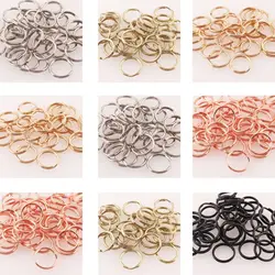 15mm pale Gold Round metal Split Jump Rings,Split Key Rings Key Chain Ring Bulk Split Rings Key Fob Ring Charm Finding 50 pcs