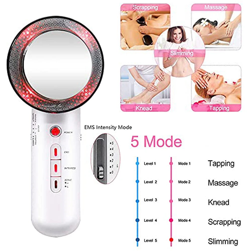 

3 In 1 EMS Ultrasonic Cavitation Weight Lose Facial Lifting Body Slimming Massager Galvanic Infrared Lipo Fat Burner Machine