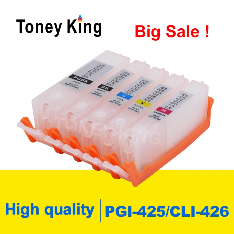 Toney King Refillable Ink Cartridge For Canon PGI-425 CLI-426 PIXMA IP4840 IP4940 IX6540 MG5140 MG5240 MG5340 MG6140 Printer