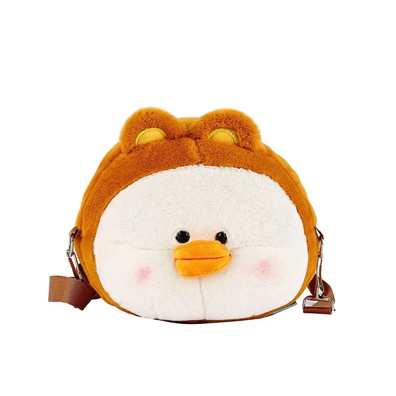 Plush Cartoon Animals Shoulder Bag Plush Toy Kids Plush Cartoon Plush Coin Purse Stuffed Duck Frog Doll Toys Girls Bags Gifts