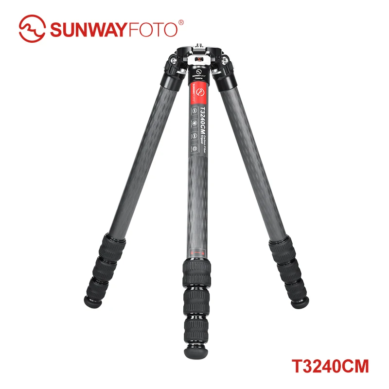 SUNWAYFOTO T3240CM Fiber Tripod for Video Camera Photography Weight Outdoor Tripod Waterproof,55.0lb Load