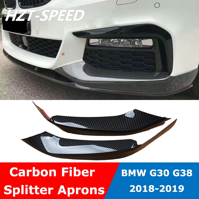 G30 MP Type Carbon Fiber Front Lip Bumper Diffuser Side Splitter Aprons For BMW 5 Series G38 530Li 2018-2019