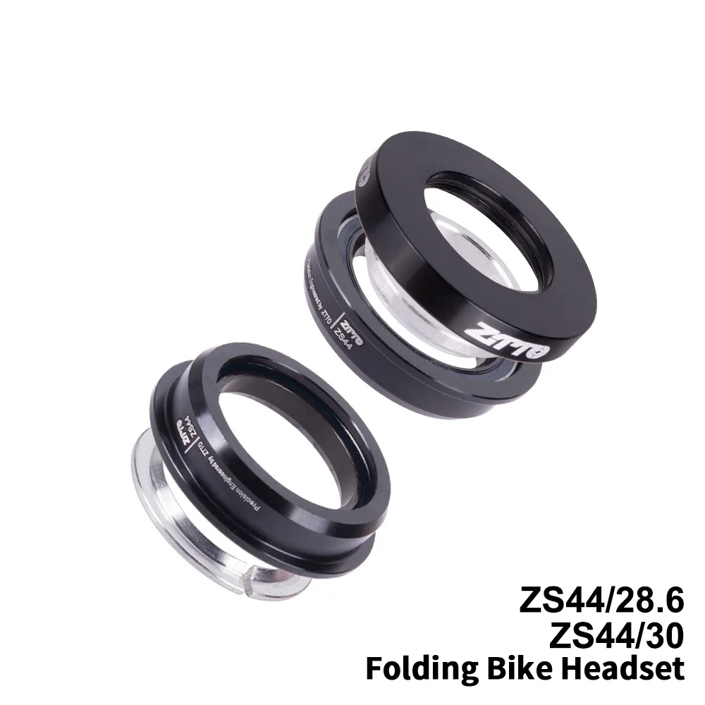 F4444S Folding Bike Headset ZS44  44mm Steering  28.6mm 1 1/8 Straight Tube Mountain Bike Low Profile Semi-integrated Bearing