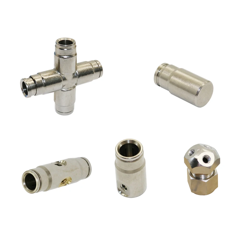 

3/8" High Pressure Slip-lock Straight Cross Fittings With 2 Or 3 Nozzles Hole 3/16" Thread Misting Nozzles Quick Fittings 2Pcs