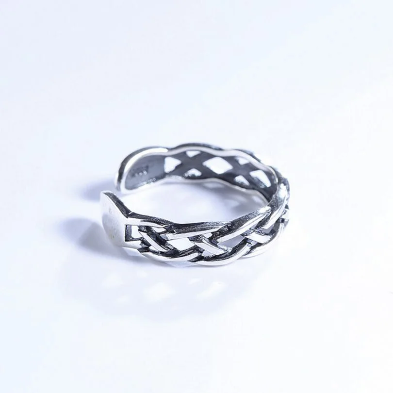 Authentic 100% Silver Weave Ring, Original Vintage Compatible With Thomas Jewelry for Women And Men TS 184