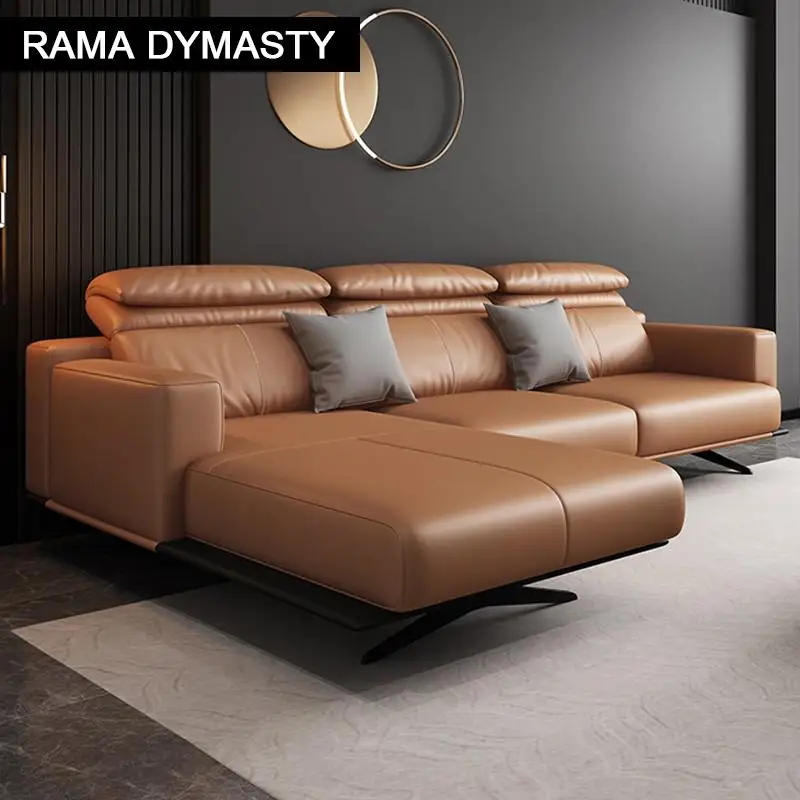 Rama Dynasty Living Room Leather Sofa Home Italian Furniture Combination Sofa