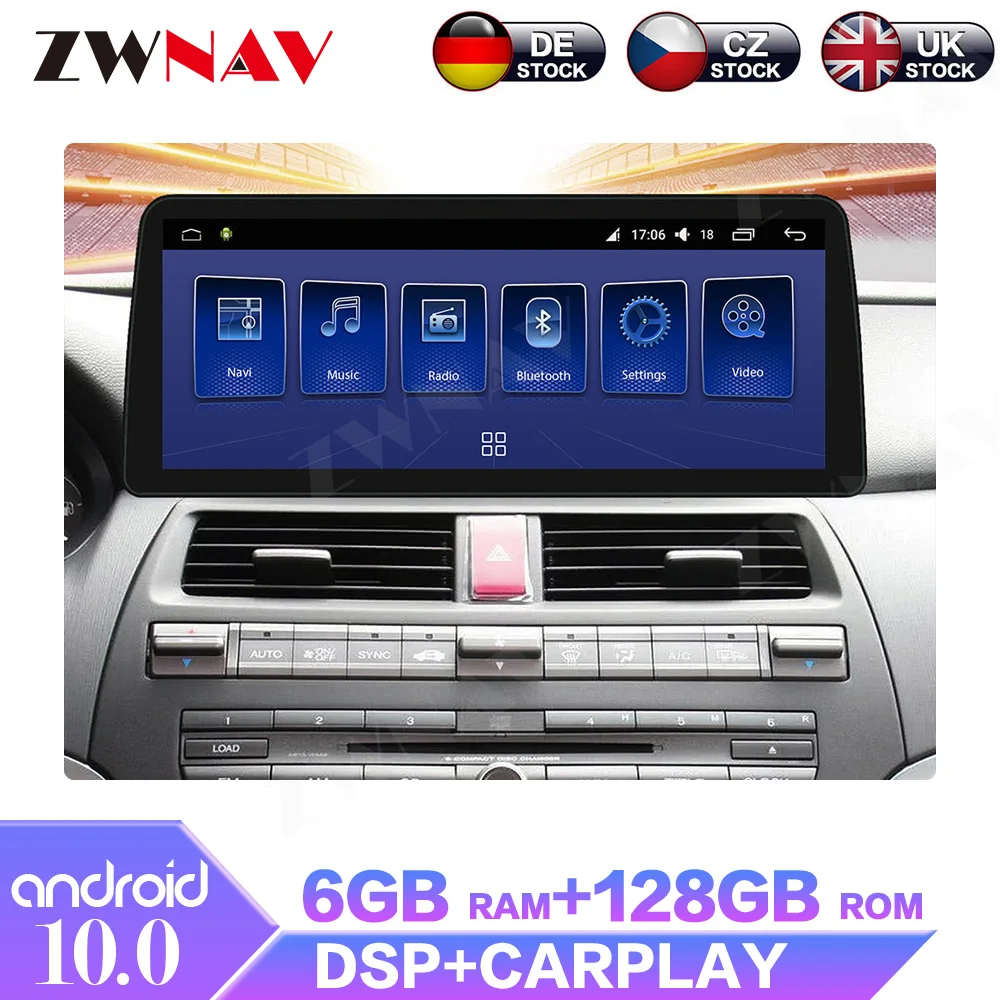 

12.3" Android 6+128G For Honda Accord 8 2006-2012 Car Multimedia Player Radio GPS Navigation Stereo Carplay WiFi 4G Touch Screen