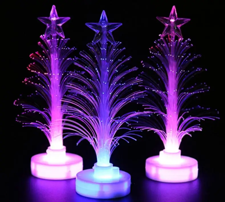 Fast Shipping 600Pcs Colorful LED Fiber Optic Lamp Christmas Tree Nightlight Children Party Accessories Gift SN2095