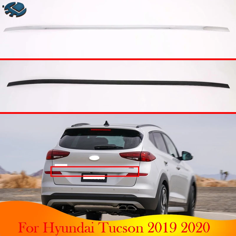 For Hyundai Tucson 2019 2020 ABS Chrome Tail Gate Door Cover Trim Rear Trunk Molding Bezel Styling Sticker Garnish