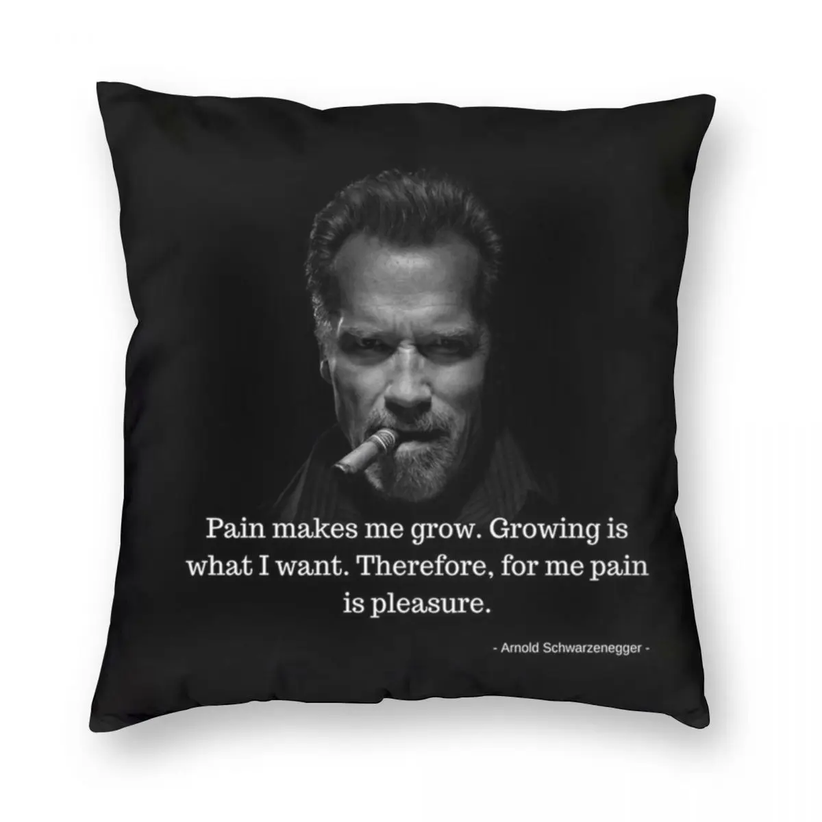 Schwarzenegger Pain Makes Me Grow Square Pillowcase Polyester Linen Velvet Creative Zip Decor Bed Cushion Cover 18