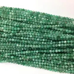 1 hebra de cuentas sueltas redondas facetadas de Esmeralda verde auténtica Natural