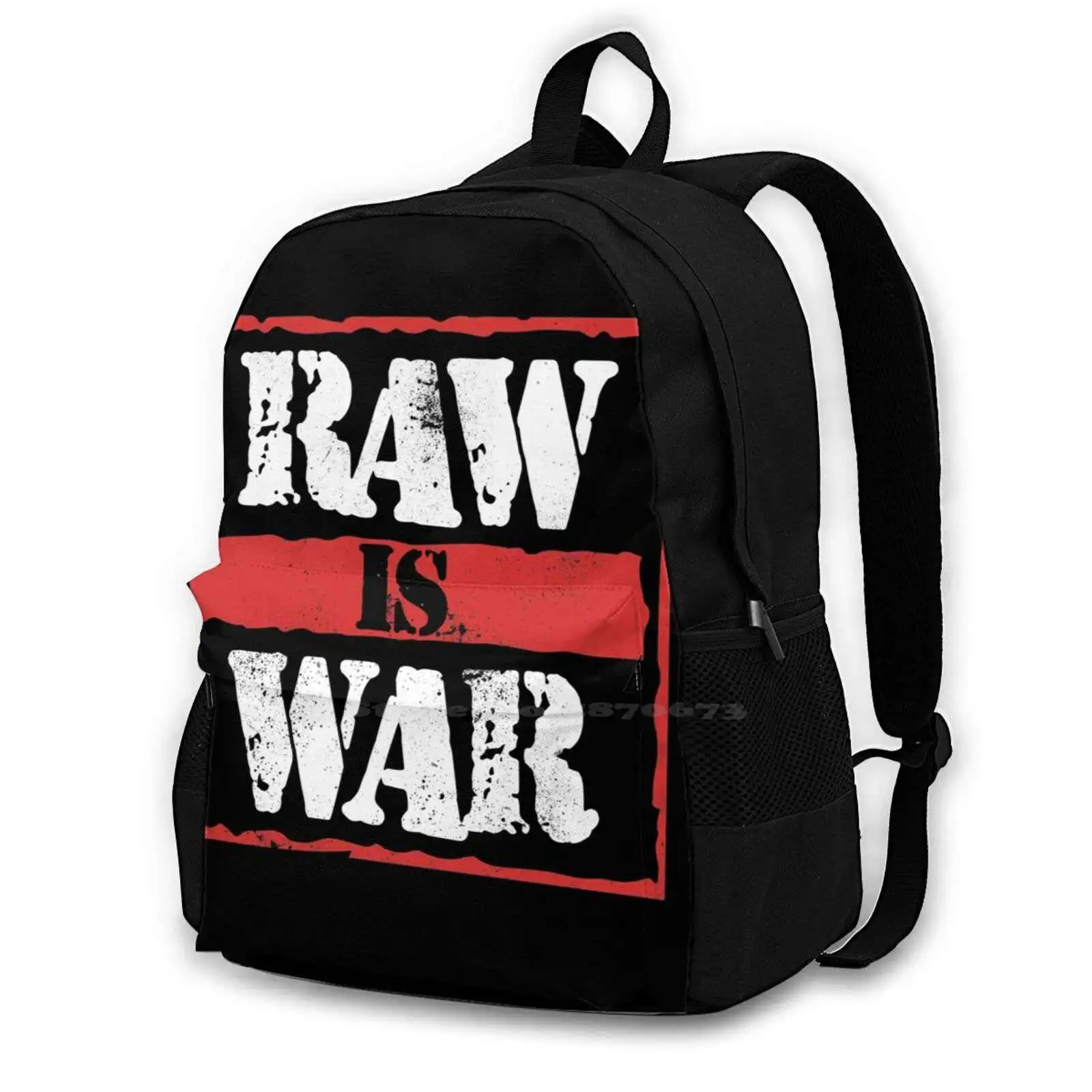 Raw Is War Large Capacity School Backpack Laptop Bags Wrestling Retro War Is Raw Raw Is War Logo Raw Is War Theme Raw Is War