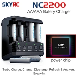 SKYRC NC2200 12V/2.0A 4 slot AA AAA caricabatterie e analizzatore batterie NiMH/NiCD caricabatterie scarica Turbo ricarica rapida aggiornamento