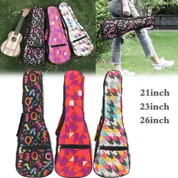 21 / 23 / 26 zoll Tragbare Ukulele Tasche Bunte 10mm Schwamm Soft Case Gig Ukulele Mini Gitarre Wasserdicht rucksack