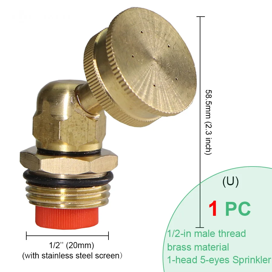 MUCIAKIE mosiężna dysza zraszacz ogrodowy zraszacz miedziany System chłodzenia mgłą dysza nawadnianie nici mgła podlewanie narzędzia