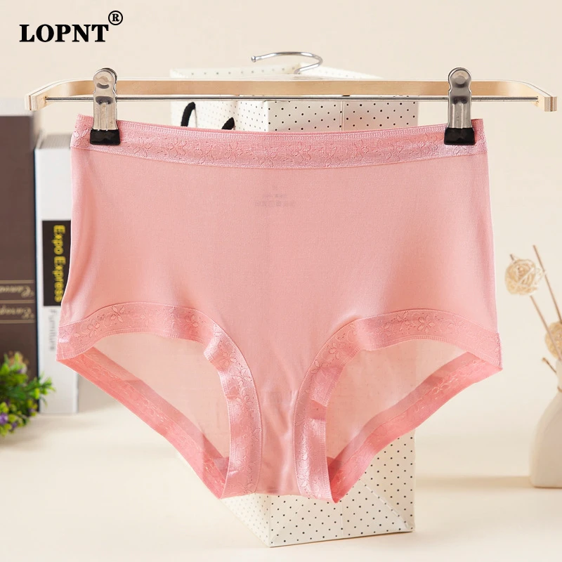 

LOPNT 100% Nature Silk Underwear Women's Silk Seamless Boxer Panties Breathable Comfortable Mid-Waist Panty Lace Wrap Hip Briefs