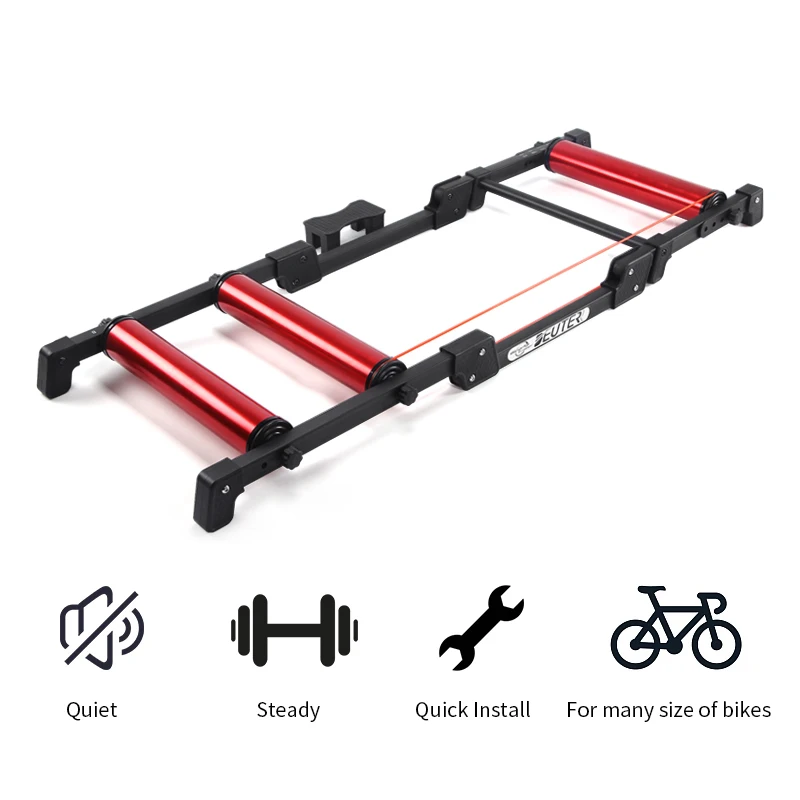 24-29'' Bike Rollers Indoor Stationary Exercise MTB Road Bicycle Aluminum Alloy Roller Trainer Belt Stand Home Cycling Training