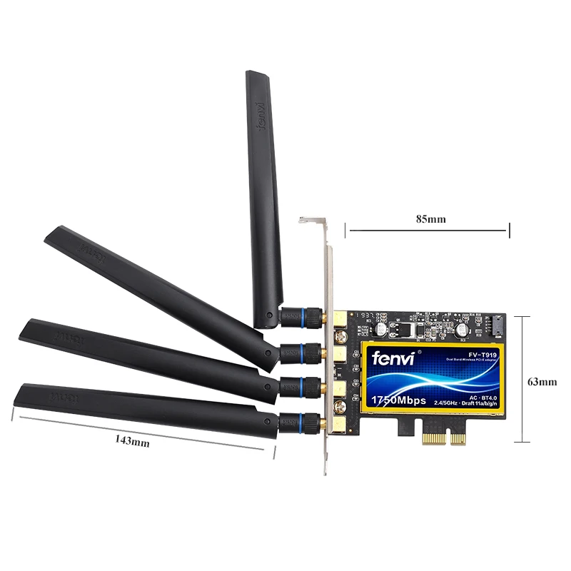 FV-T919 1750Mbps PCIe Wifi Card BCM94360 Dual Band 2.4G/5GHz For MacOS Hackintosh 802.11ac Bluetooth-compatible 4.0 Desktop PC