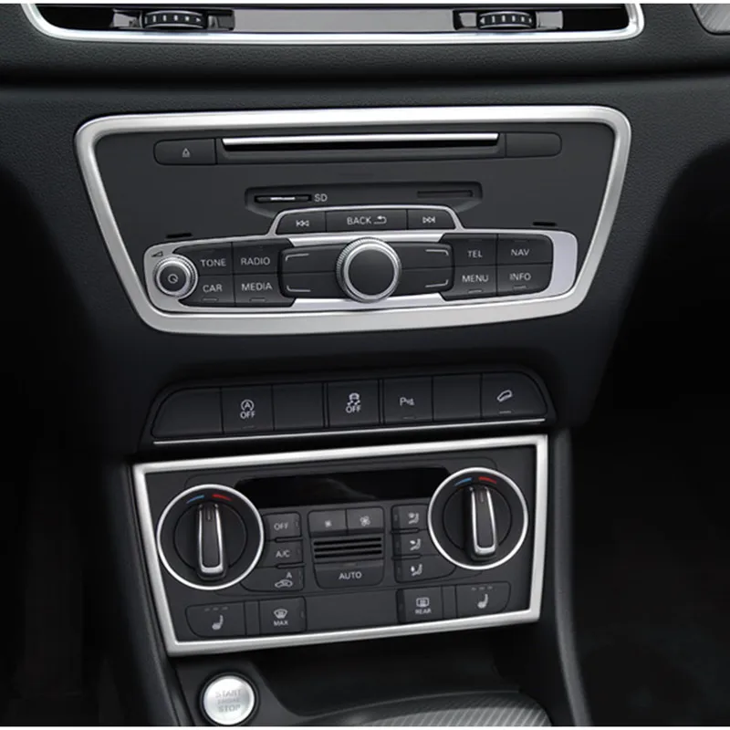 Car Styling Center Console Gear Shift Frame Cover Trim For Audi Q3 2013-2018 Door Audio Speaker Frame Decoration