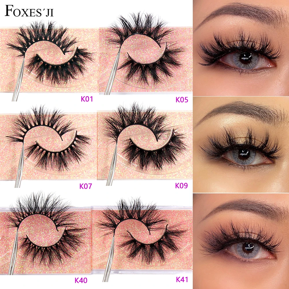 

FOXESJI False Eyelashes Mink Lashes Fluffy Natural Long High Volume Mink Eyelashes Eyelash Extension Wispy Mink Lashes Makeup