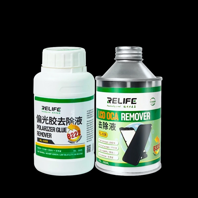 8333/8222 250ml OCA płyn do usuwania kleju płyn do usuwania polaryzatora dla iphone Samsung MAC rozwiązanie do naprawy ekranu LCD płyn do czyszczenia kleju