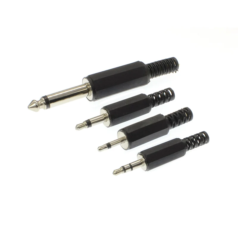 Conector elétrico enchuf, conector macho de 3.5mm com fio conector diy interface de áudio