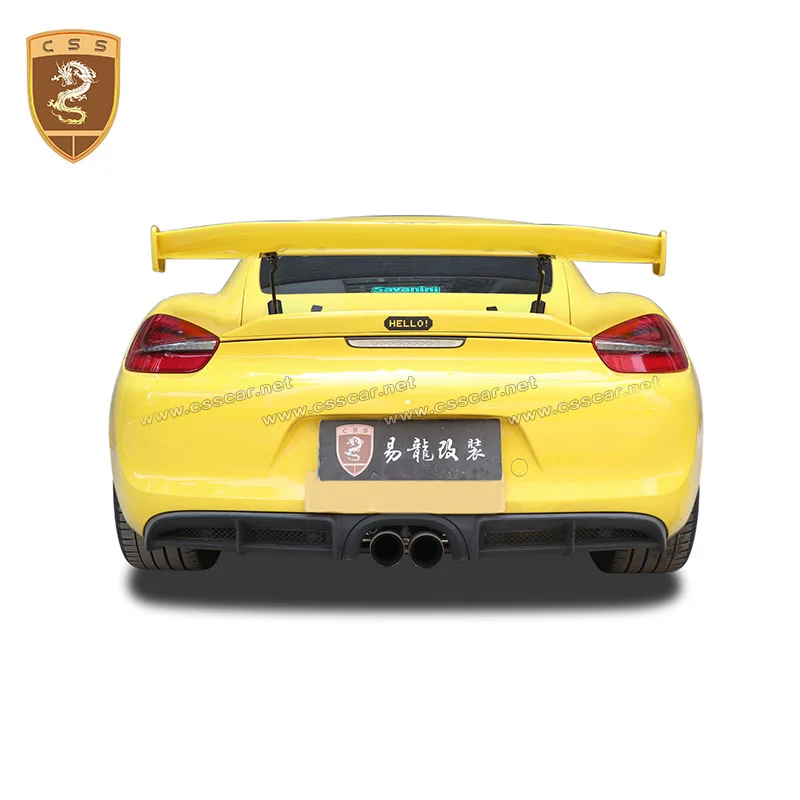 06-18 FRP Carbon Fiber Car Body Kit For Porsche Boxster Cayman 981 Change GT4 Body Kit Front Bumper lip Rear wing