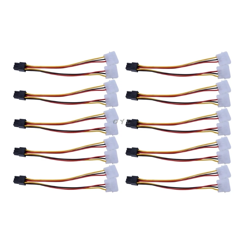 10 PCS Molex 4 Pin zu PCI-E PCI Expess 6 Pin Power Converter Adapter Kabel Stecker Netzteil