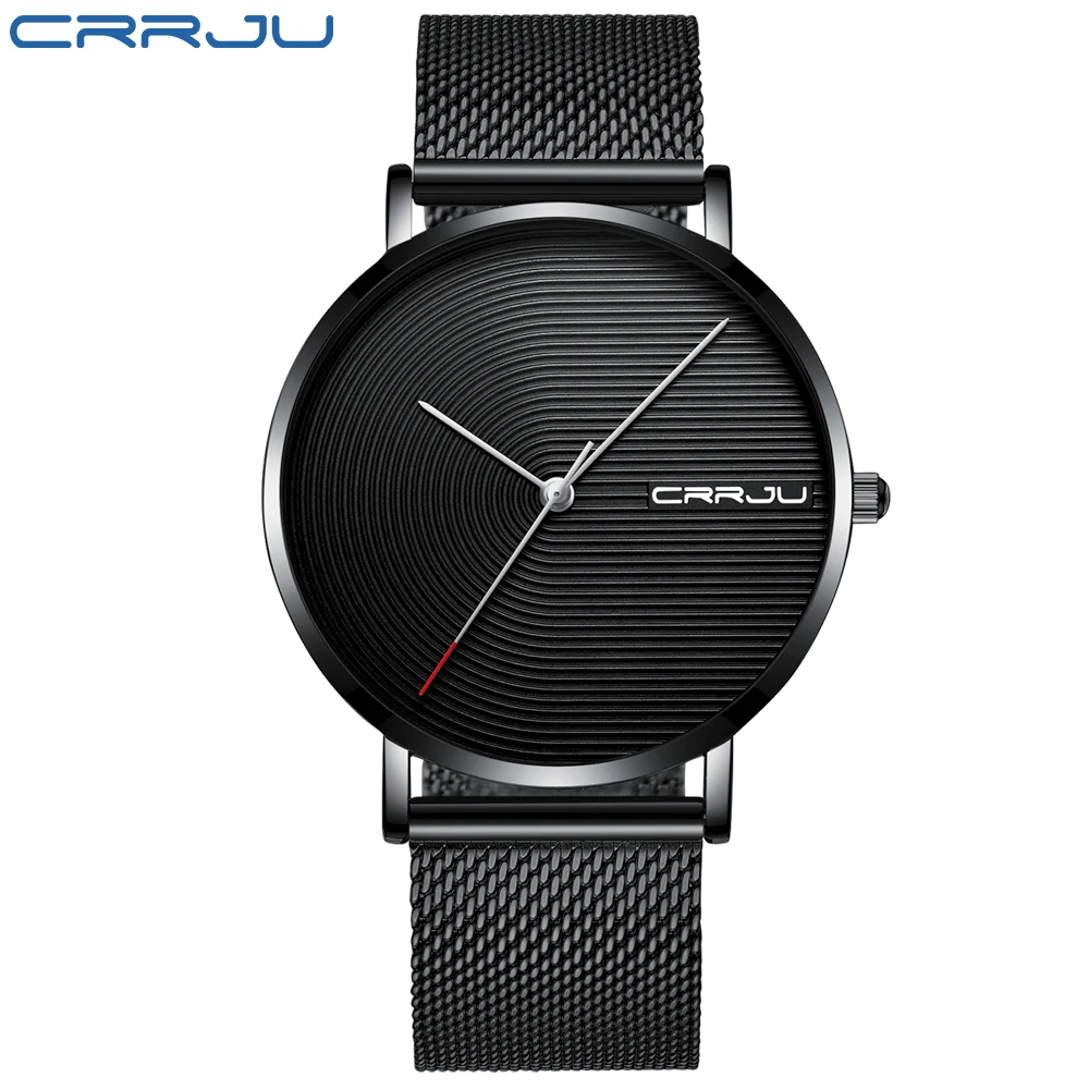 CRRJU-Relojes de pulsera de cuarzo para hombre, cronógrafo Masculino de marca superior, de lujo, para deportes