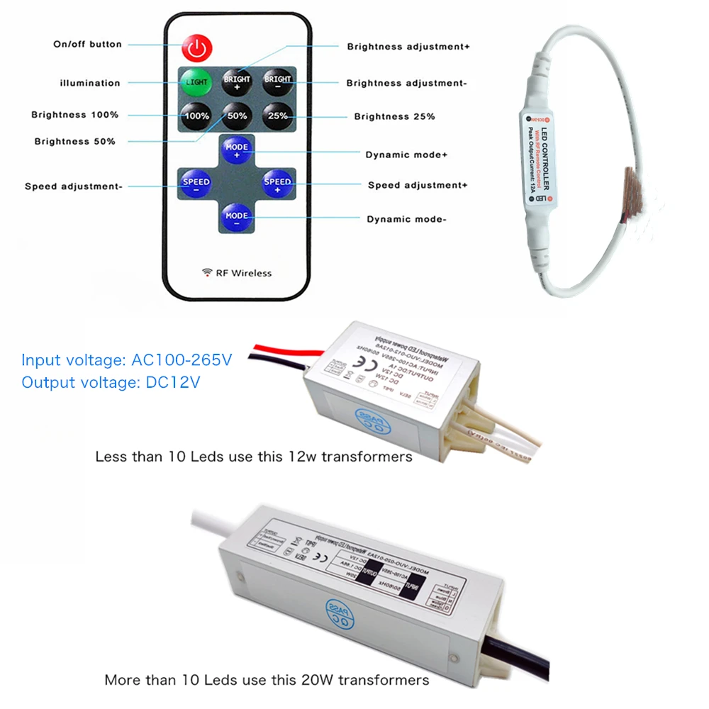 12V Mini LED Spot Downlights 1W Dimmable Ceiling Lamp Set Remote Controller 15mm Recessed Black Silver White Cabinet Spot Lights