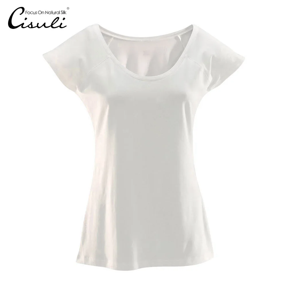 

CISULI Silk Cotton Sports T-Shirt For Women Running Hiking Silk Knitted Eco-Friendly Soft Breathable Fast-Dry