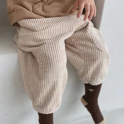 2024 Spring New Kids Baby Corduroy Trousers Pant Fashion Girls Pants Children Boys Kids Full Length Pants Infant Clothing