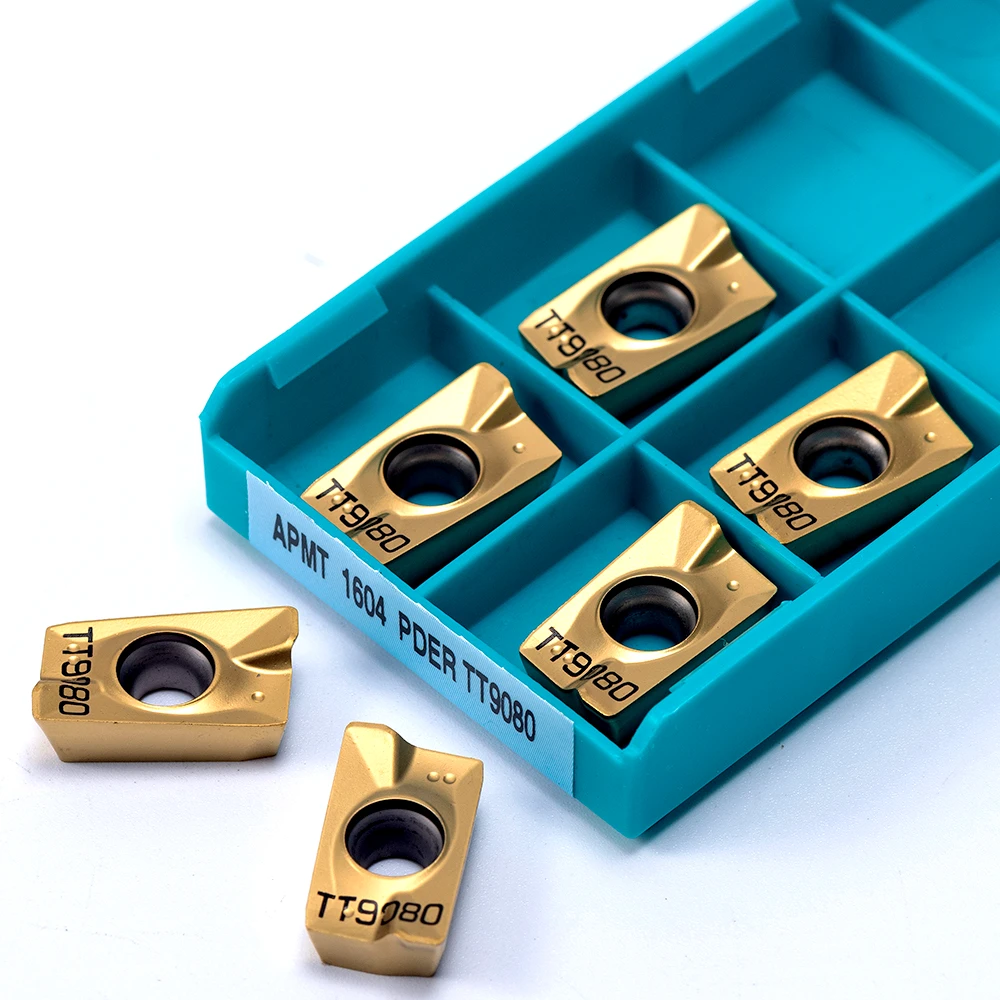 Carbide Fresadora Interna Inserção de Máquina Cnc Torno de Metal Ferramenta de Torneamento Alta Qualidade Apmt1604 Pder Tt9080 Apmt 1604 10 Pcs