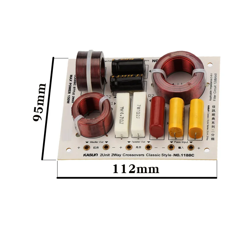 HIFIDIY LIVE 1188C 2 Way 2 speaker( Treble tweeter + bass) Unit HiFi home Speakers audio  Frequency Divider Crossover Filters
