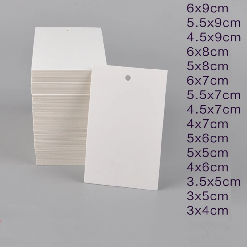 50pcs 5x5/6x9/3x4cm White Blank Paper Marking Blank Price Tags  For Diy Jewelry Display Necklace Cards Hang Favor Label Tag