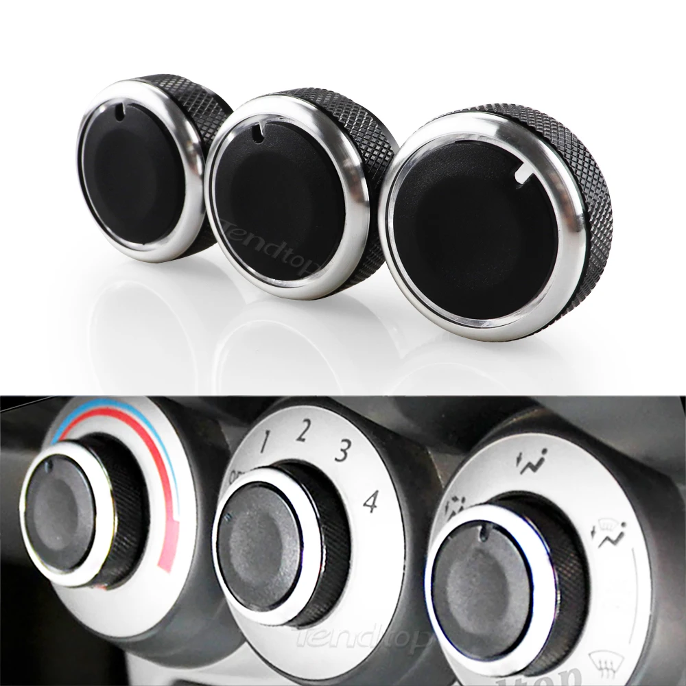 3Pcs For Honda CITY FIT Car Panel Switch Air Conditioning Aluminum Alloy Ac Knobs Control Heat Climate Car Styling Decoration