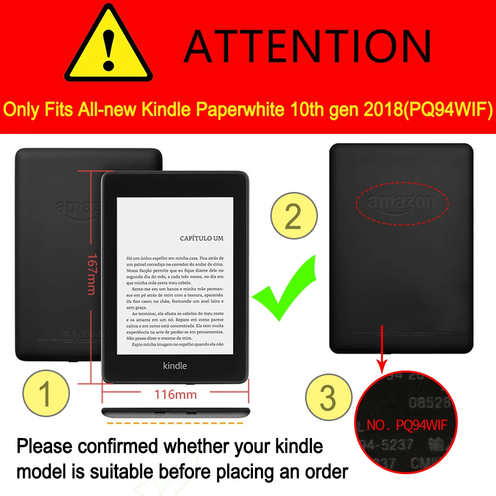 For New Kindle Case PQ94WIF Paperwhite 4 10th Generation 2018 Released 6