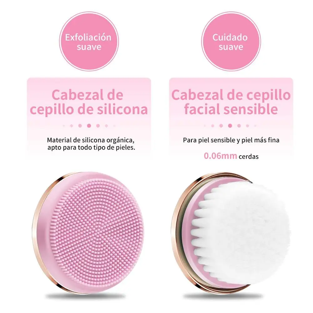 Sonic Facial Cleansing Brush Vibrating Face Scrubber 5 Speed Modes IPX7 Waterproof Rechargeable Deep Cleaning for All Skins Type