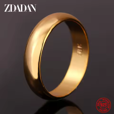 ZDADAN 925 Silver 18K Gold Ring For Women Fashion Jewelry Party