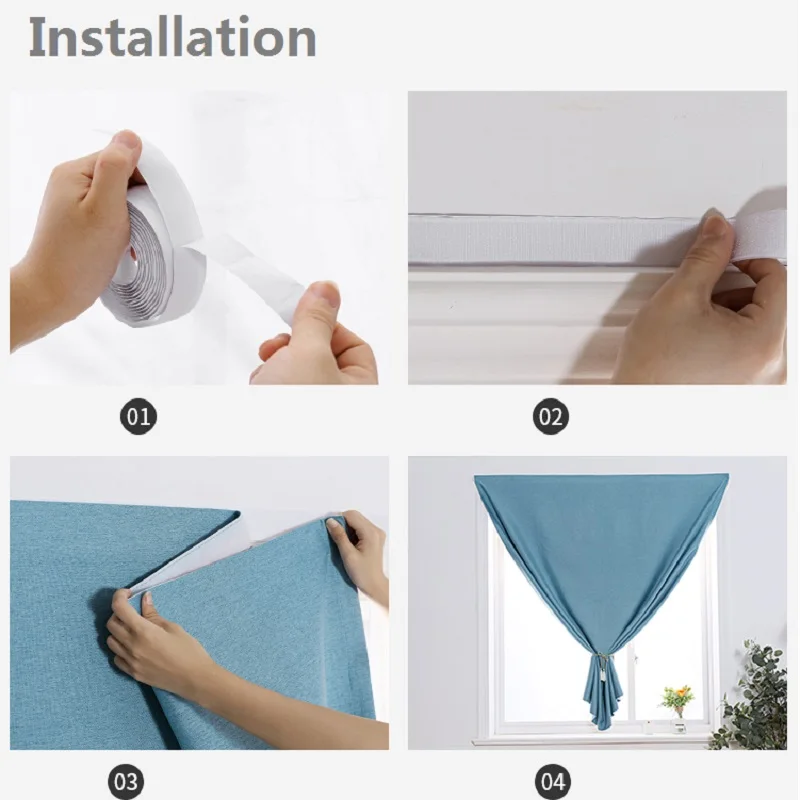 Cortinas opacas magnéticas de manos libres para ventana, cortina de fácil instalación para puerta, pasta mágica de sombreado, protector solar para