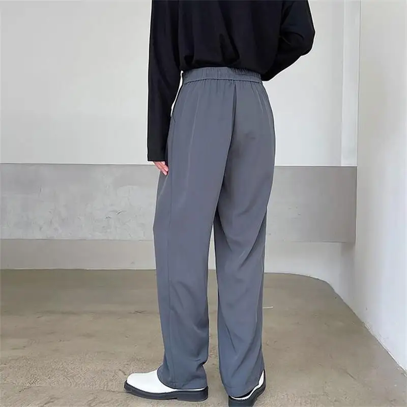 Calças retas masculinas primavera e outono nova moda casual versátil clássico simples solto calças tamanho grande