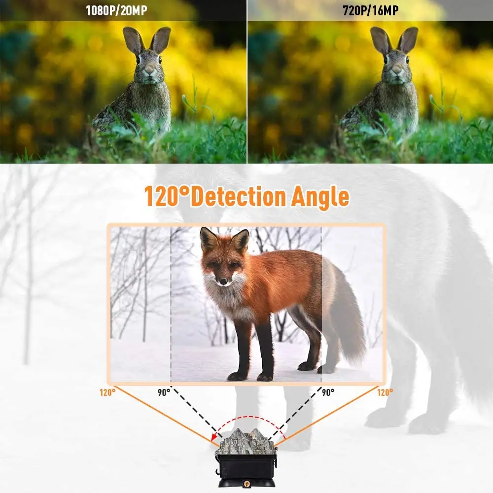 SUNTEKCAM 4G 4K HD1080P Night Vision Trap Game 120 Degree Hunting Trail Cam FTP SMTP MMS  Wireless Cellular Wildlife Camera Cam