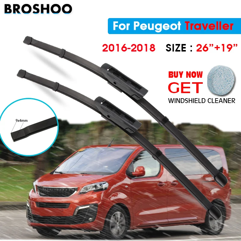 

Car Wiper Blade For Peugeot Traveller 26"+19" 2016-2018 Auto Windscreen Windshield Wipers Blades Window Wash Fit Bayonet Arm