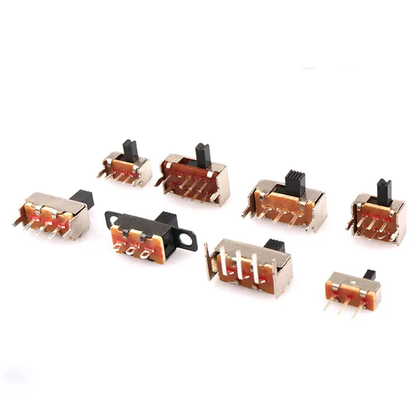 10PCS Toggle Switch Single and Double Row in-line Horizontal Small Micro Power Switch Sliding Position Fluctuation 2Gear 3Gear